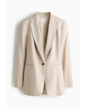 H&M Blazer En Lin Mélangé - Neutre