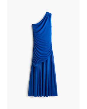 H&M Robe Asymétrique À Effet Drapé - Bleu