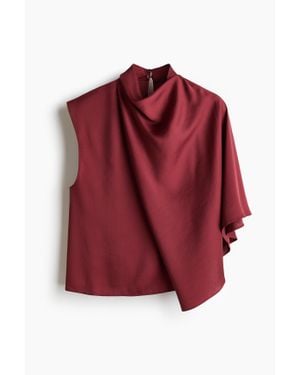 H&M Blouse En Satin À Effet Drapé - Rouge