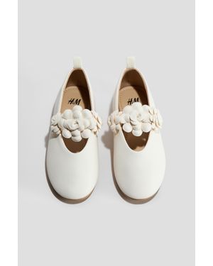 H&M Ballerines Avec Applications - Blanc
