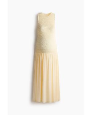 H&M MAMA Robe en jersey smocké - Blanc