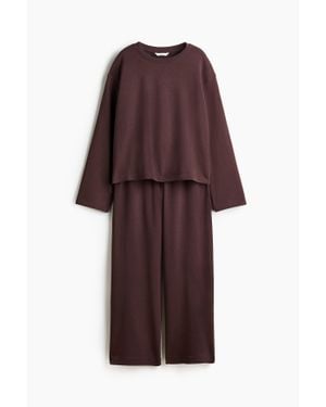 H&M Ensemble 2 Pièces En Molleton De Coton - Violet