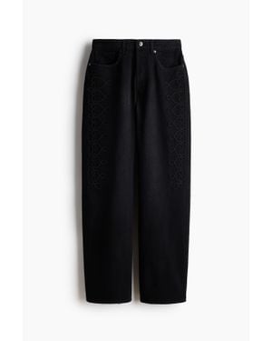 H&M Straight Regular Waist Jeans - Noir