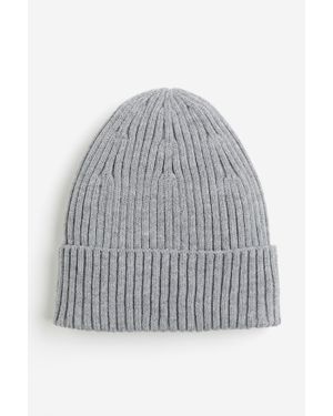 H&M Bonnet En Maille Côtelée - Gris