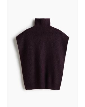 H&M Pull sans manches loose avec col cheminée - Bleu