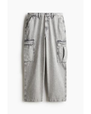 H&M Loose Cargo Jeans - Gris