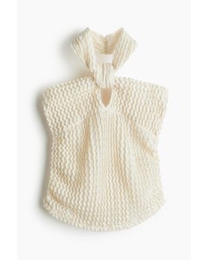 H&M Top Dos Nu Texturé - Blanc