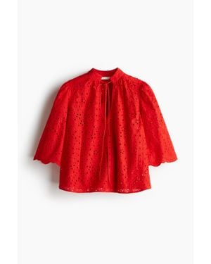 H&M Broderie anglaise blouse - Rouge