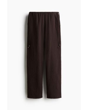 H&M Pantalon large avec cordons de serrage - Noir