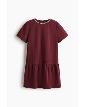 H&M Robe ornée de strass - Rouge