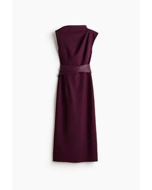 H&M Robe Asymétrique Avec Ceinture - Violet
