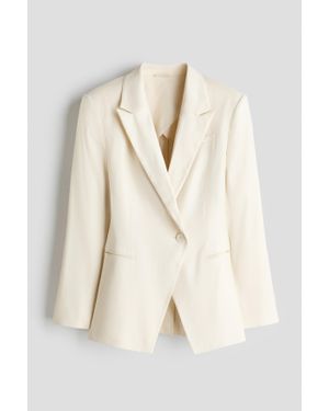 H&M Blazer Easy Care Slim Fit en lin mélangé - Neutre