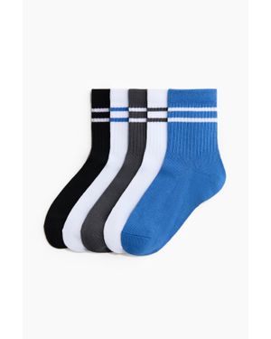 H&M Lot De 5 Paires De Chaussettes De Sport Drymove - Bleu