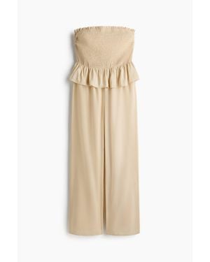 H&M Combi-Pantalon Bandeau Smocké - Neutre