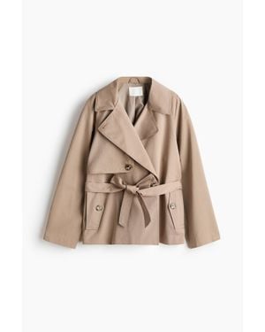 H&M Trench-Coat Court Avec Ceinture À Nouer - Neutre