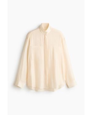 H&M Chemise Oversize À Col Droit - Blanc