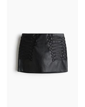 H&M Jupe Avec Détails Tressés - Noir