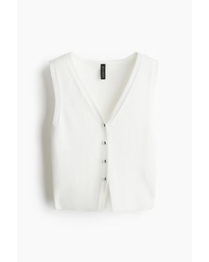 H&M Pull sans manches à boutons - Blanc