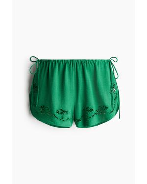 H&M Short de plage avec broderie anglaise - Vert
