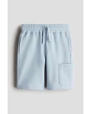 H&M Short Cargo En Molleton À L'Intérieur Brossé - Bleu