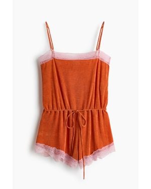 H&M Combi-short en jersey avec dentelle - Orange