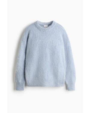 H&M Pull Oversize En Mohair Mélangé - Bleu