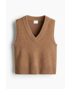 H&M Pull Sans Manches Court - Marron