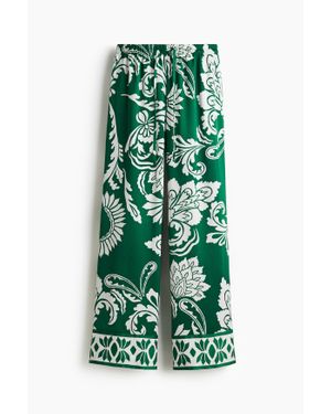 H&M Pantalon À Motif Avec Cordon De Serrage - Vert
