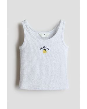 H&M Débardeur Avec Motif - Bleu