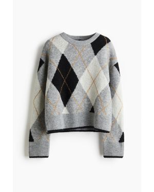 H&M Pull En Maille Jacquard - Gris