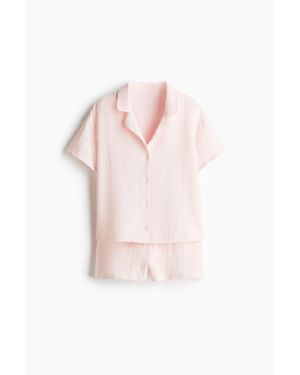 H&M Pyjama En Mousseline De Coton - Rose