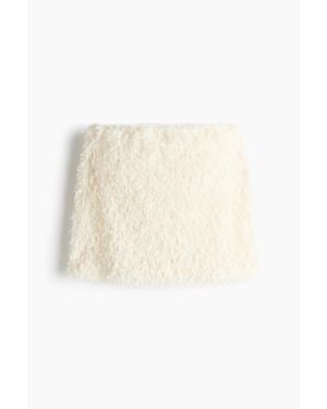 H&M Minijupe duveteuse - Neutre