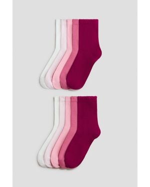 H&M Lot De 10 Paires Chaussettes - Rose