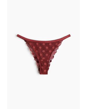 H&M Culotte Brazilian Tanga en mesh - Rouge