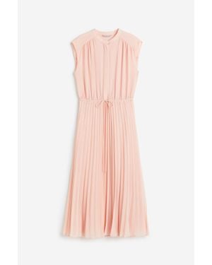 H&M Robe En Mousseline Plissée - Rose