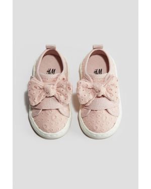 H&M Sneakers En Toile Avec Détails Brodés - Rose