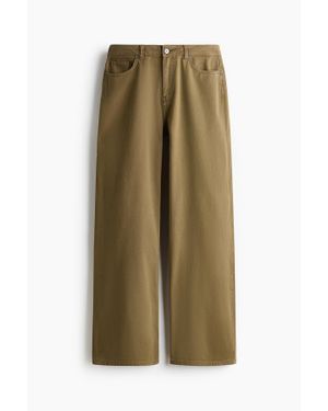 H&M Pantalon Baggy En Twill De Coton - Vert