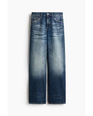 H&M Tall Fit Wide Regular Waist Jeans - Bleu