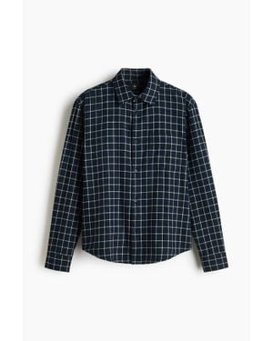 H&M Chemise Relaxed Fit En Flanelle - Bleu
