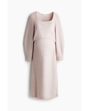 H&M Mama Ensemble 2 Pièces En Maille Côtelée - Rose