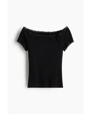 H&M Top Épaules Nues - Noir