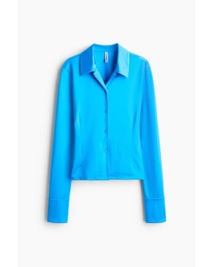 H&M Chemise Ajustée En Jersey - Bleu