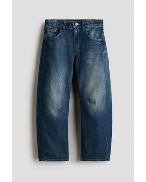 H&M Loose Fit Barrel Jeans - Bleu