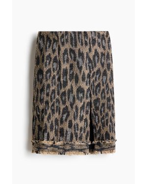 H&M Jupe Frangée En Tissu Jacquard - Noir