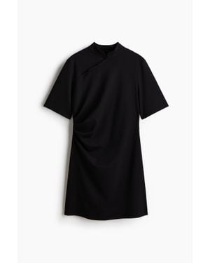 H&M Robe À Effet Drapé Avec Détail Boutonné - Noir