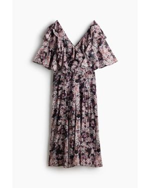 H&M Robe plissée avec volants - Multicolore