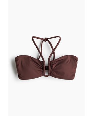 H&M Padded Bandeau Bikini Top - Marron