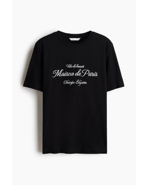 H&M T-Shirt Imprimé - Noir