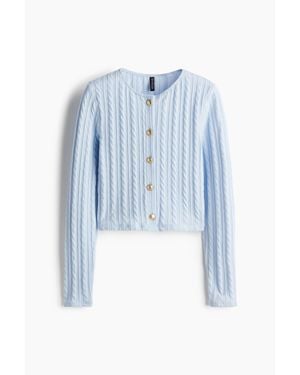 H&M Gilet façon maille torsadée - Bleu
