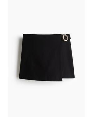 H&M Jupe-Short Croisée Avec Détail En Métal - Noir